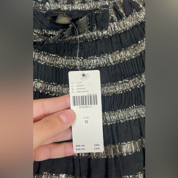 Anthropologie Current Air NWT Batia Smocked Mini Skirt Black Brown Women’s XS - Picture 6 of 14